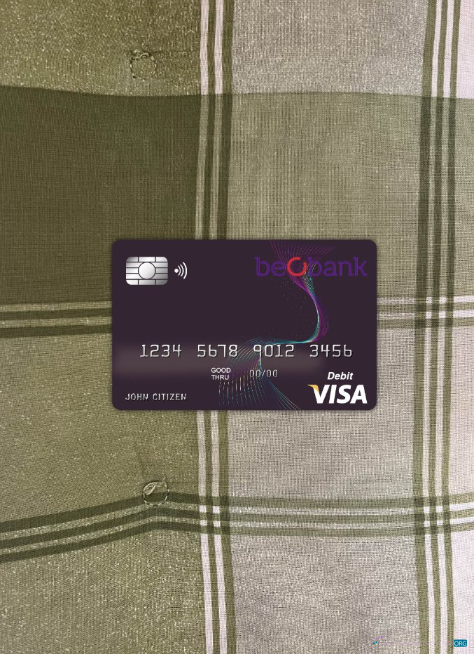 Download Belgium Beobank visa card photolook front Photoshop template